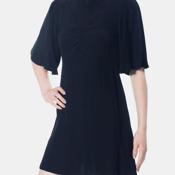 Free People Dresses & Skirts - Free People Black Mini Mock Neck Dress